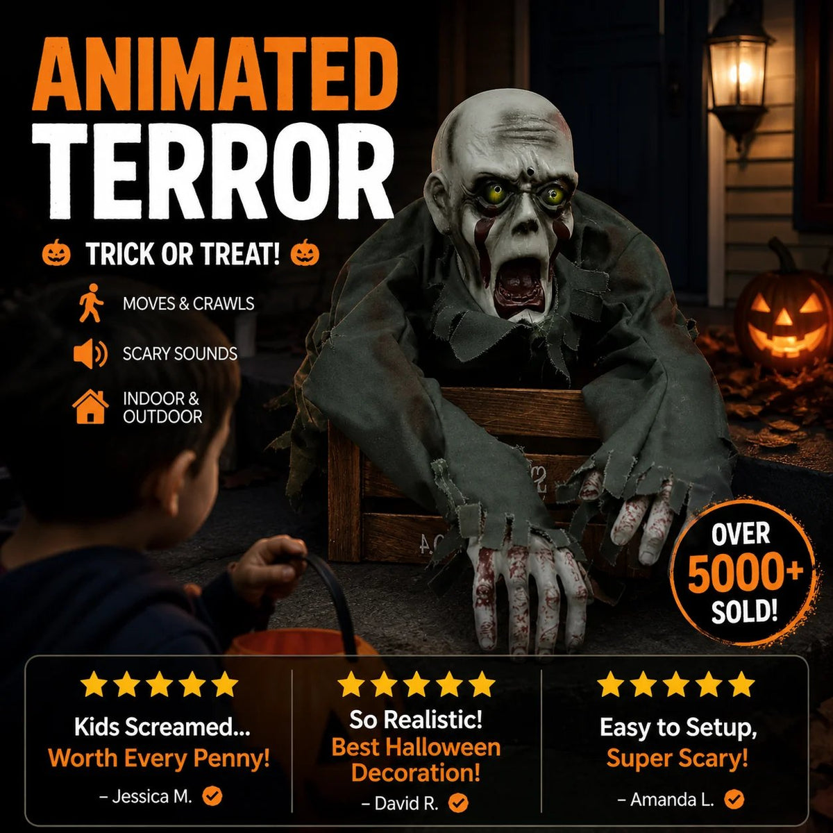 🔥Halloween Horror Model Crawling Ghost