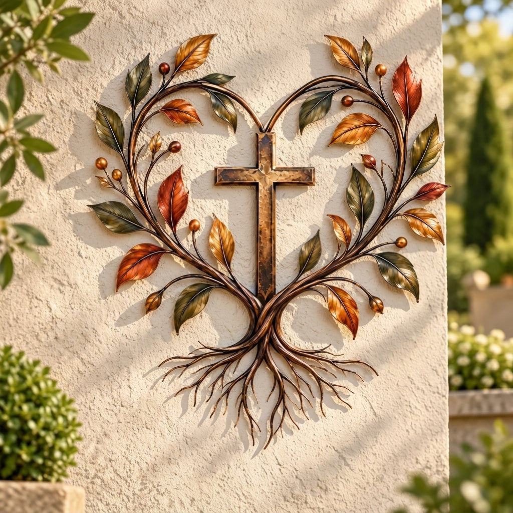 Cross Tree of Life Fall Metal Wall Decor