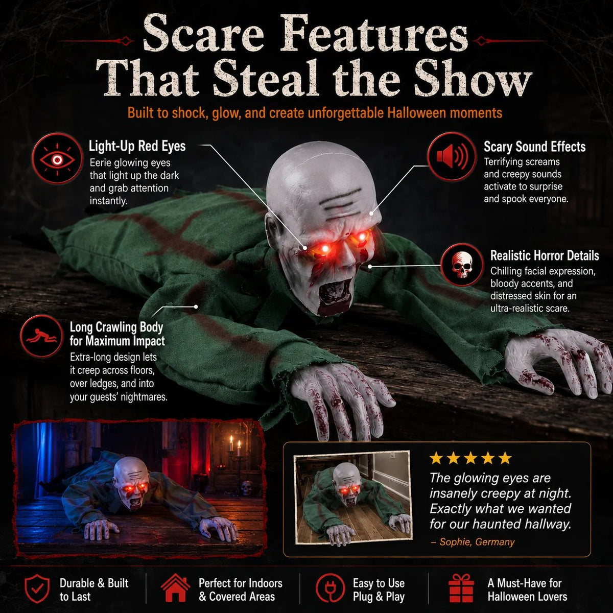 🔥Halloween Horror Model Crawling Ghost