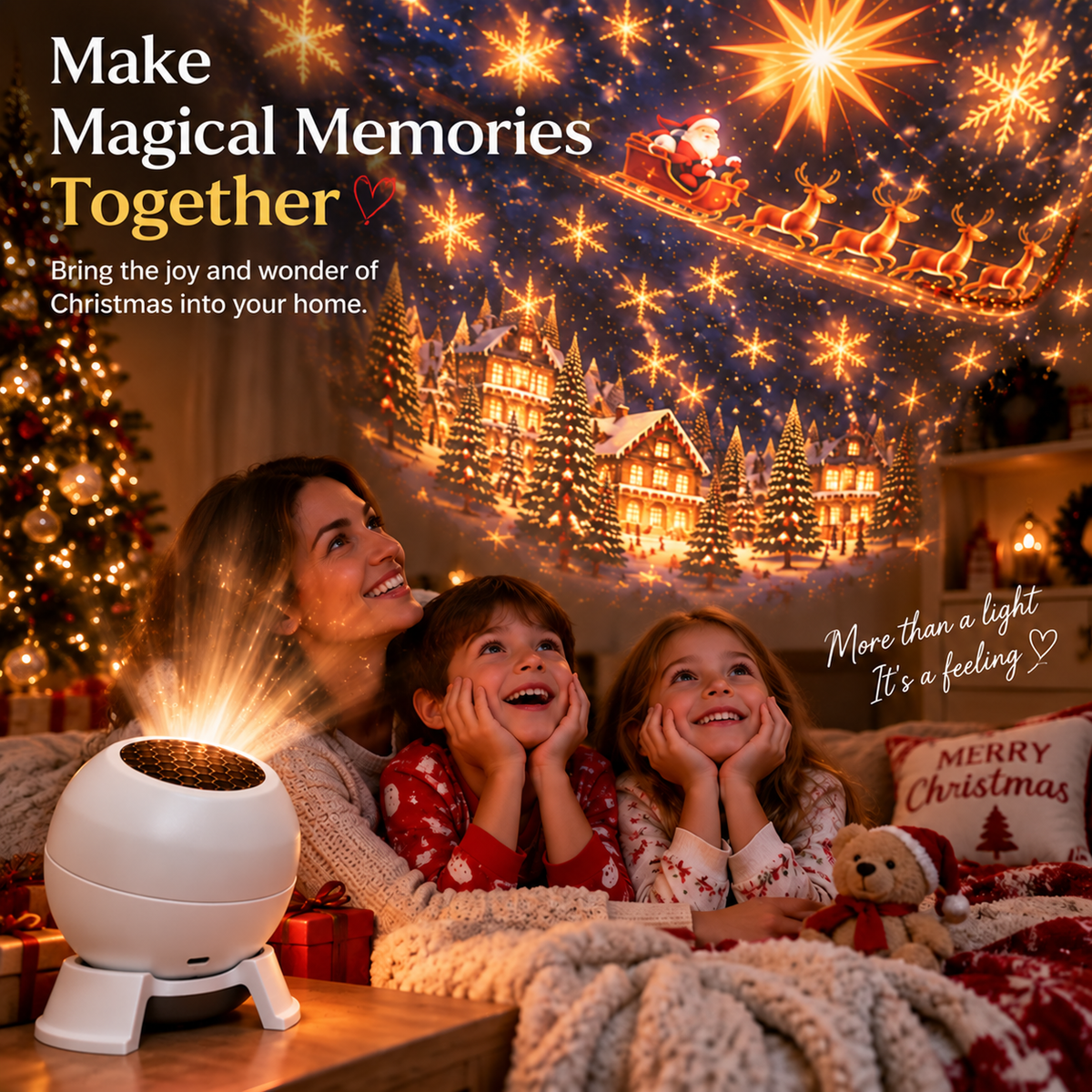 🎄 Magical Christmas Projection Night Light – Transform Any Room Into A Holiday Wonderland