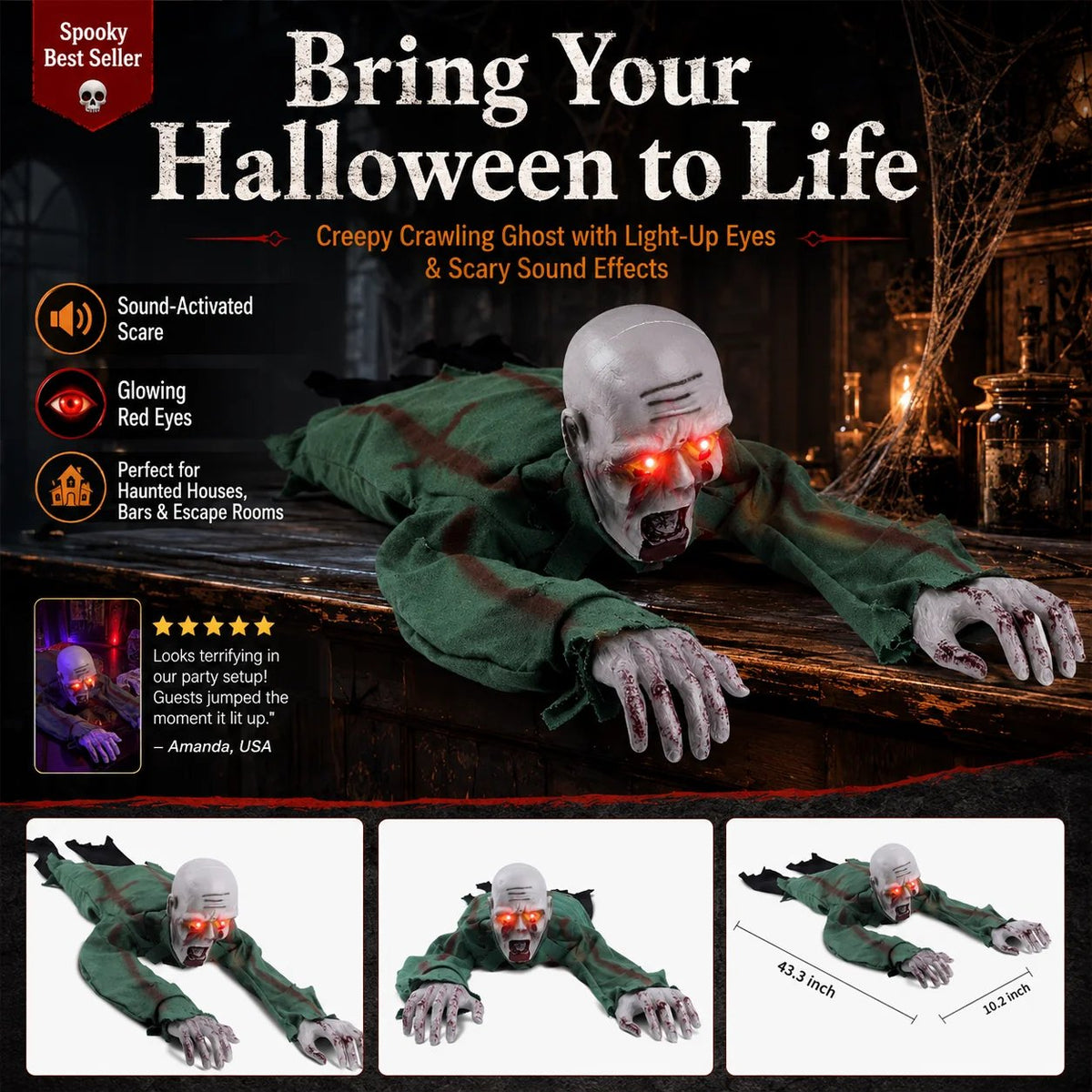 🔥Halloween Horror Model Crawling Ghost