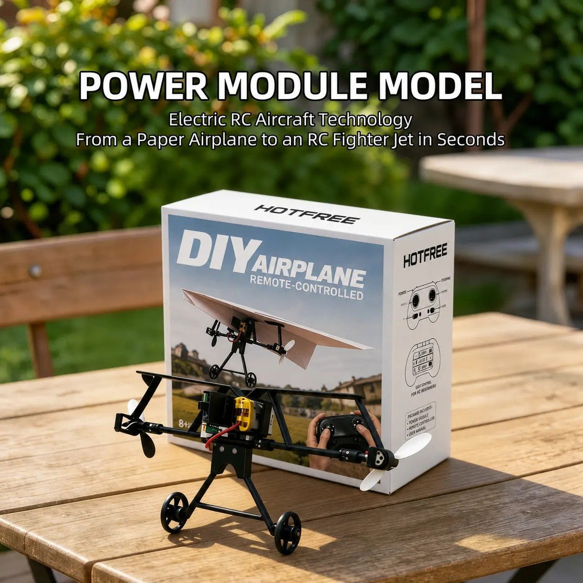 RC Paper Airplane Kit, Remote Control Plane with Gyro Stabilizer & Dual Propellers, DIY Foldable Flying Toy, Easy-to-Fly STEM Toy, Birthday Gift for Kids Boys & Adults
