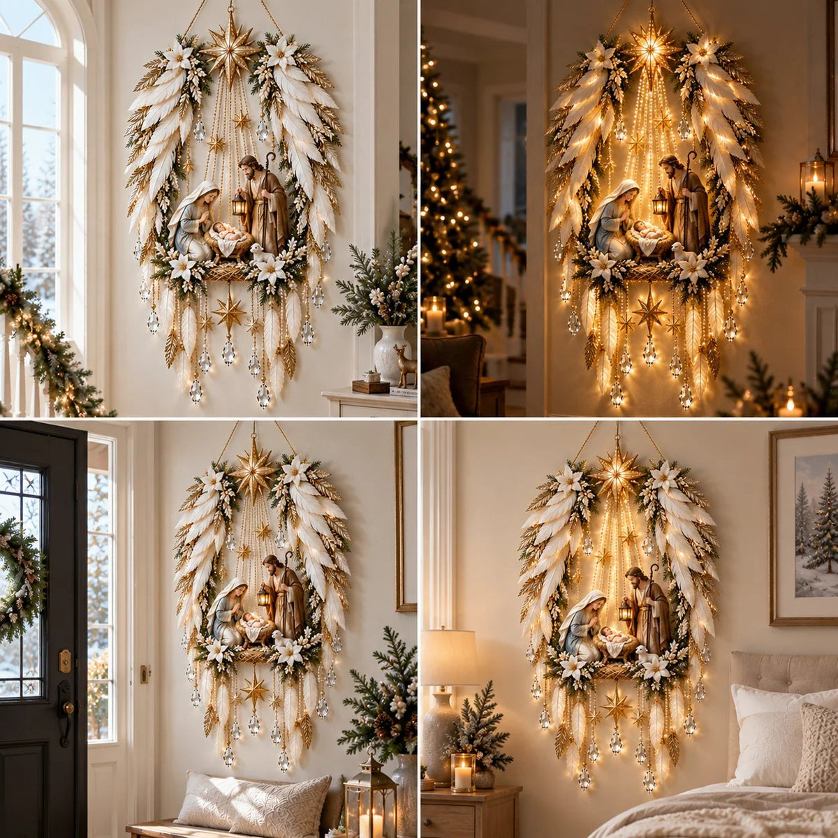 ✨👼 Heavenly Angel Wings Nativity Light✨ – Lighted Christmas Wall Decor ✈️