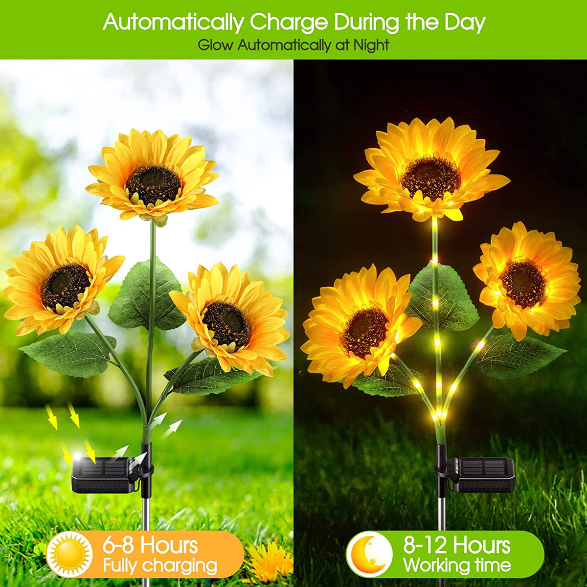 ⏳Time-Limited Special Price: $9.99!!⏰ LuminaBloom™ 3-in-1 Solar Sunflower Garden Stake Lights 🌻 | Waterproof 🌧️ | No Wiring💡