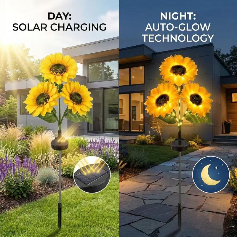 ⏳Time-Limited Special Price: $9.99!!⏰ LuminaBloom™ 3-in-1 Solar Sunflower Garden Stake Lights 🌻 | Waterproof 🌧️ | No Wiring💡