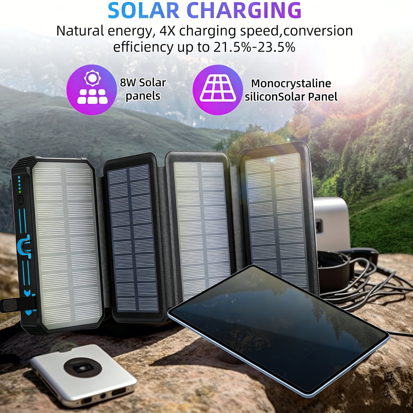 🌞 Outdoor Foldable Solar Power Bank