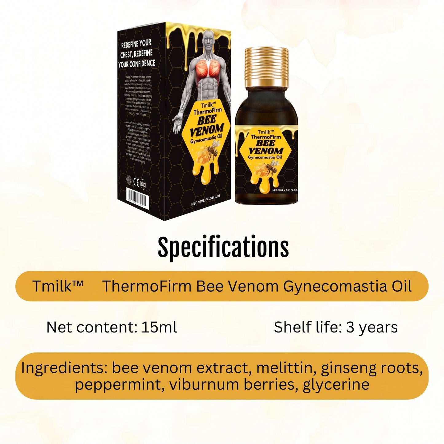 Timlk® ThermoFirm Bee Venom Gynecomastia Oil