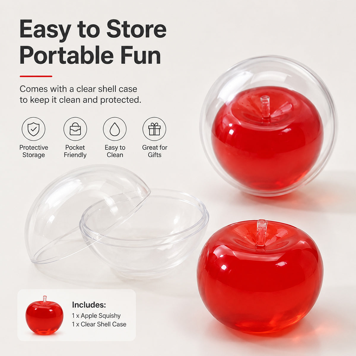 Apple Squishy Stress Ball Toy – 8cm Slow Rising Fidget Toy