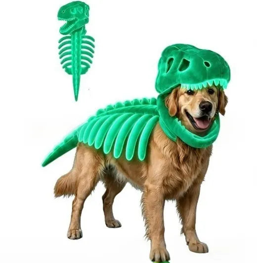 🦖 Halloween Season Sale 49% OFF– Glow-in-the-Dark Dinosaur Skeleton Pet Costume