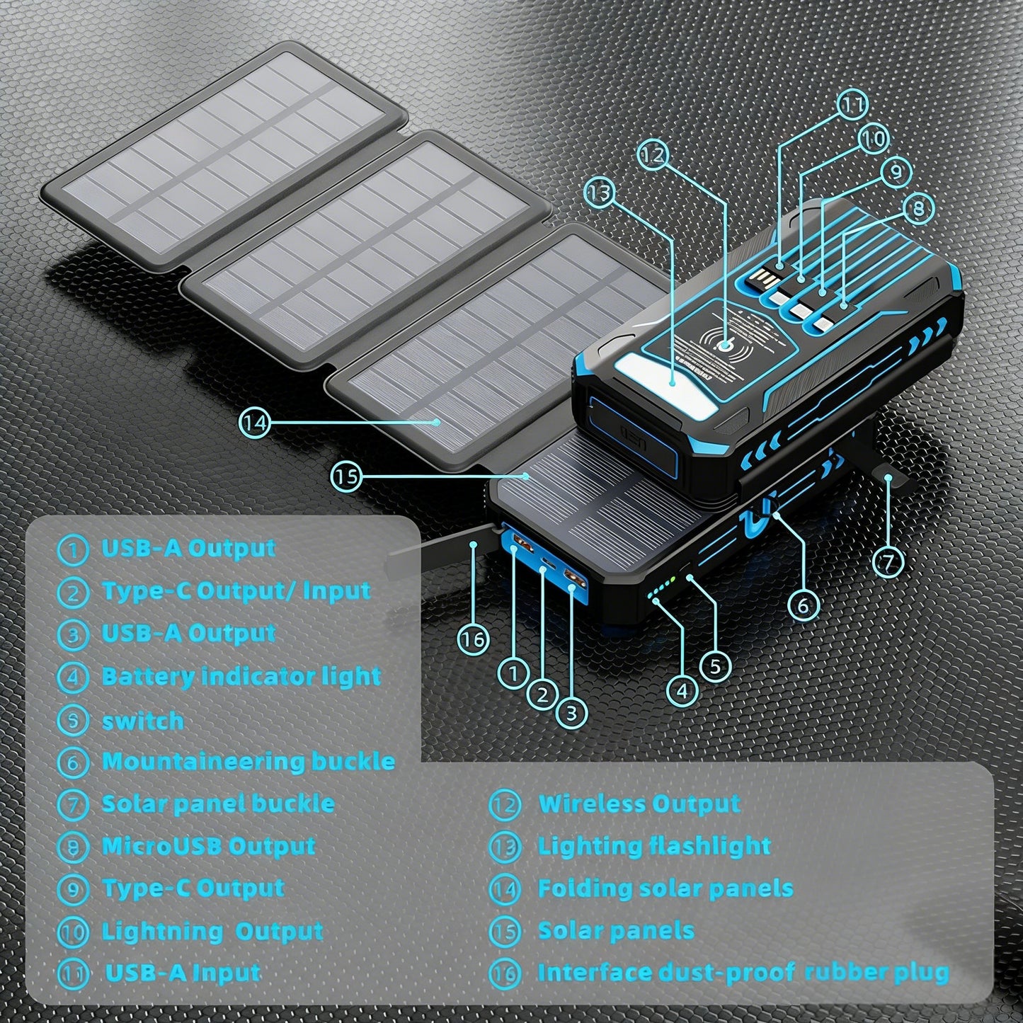 🌞 Outdoor Foldable Solar Power Bank