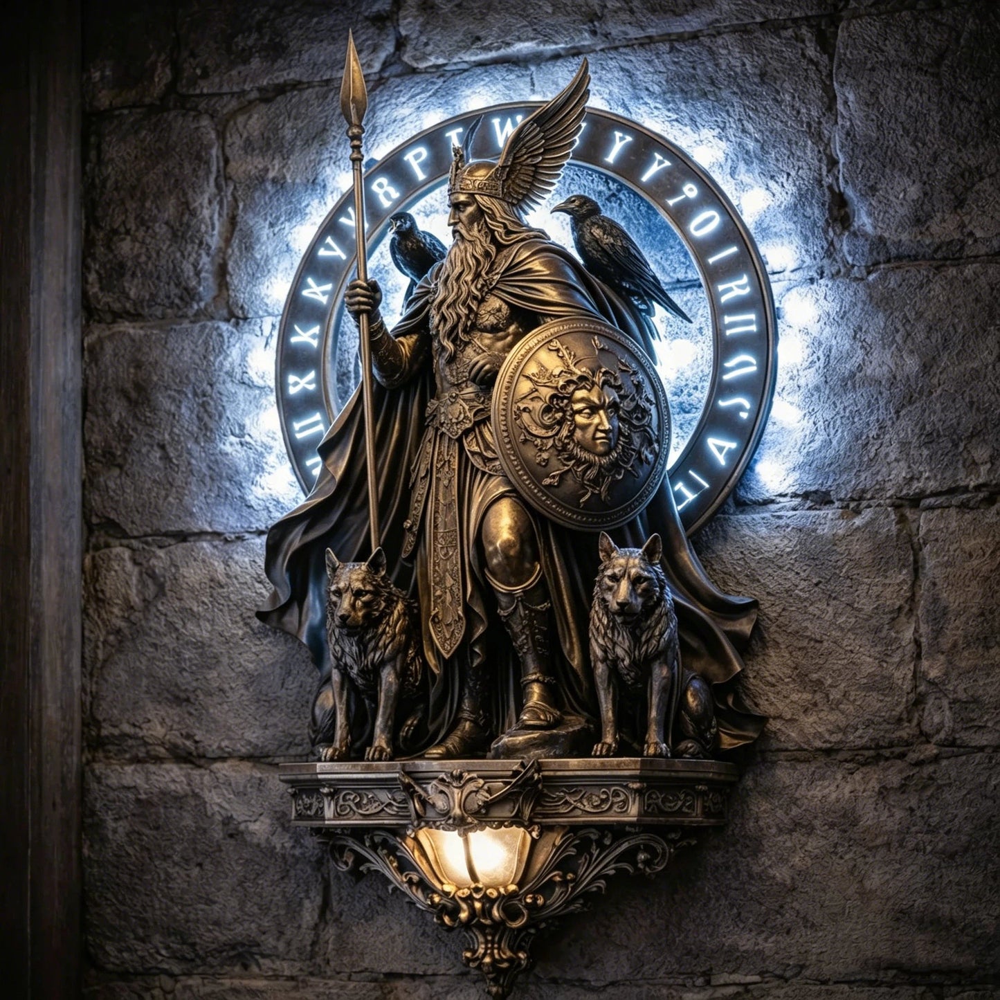 🔥Last Day 49% OFF - 2026 Noticeablek®Odin Wall Lamp – The Allfather’s Watchful Light🛡️
