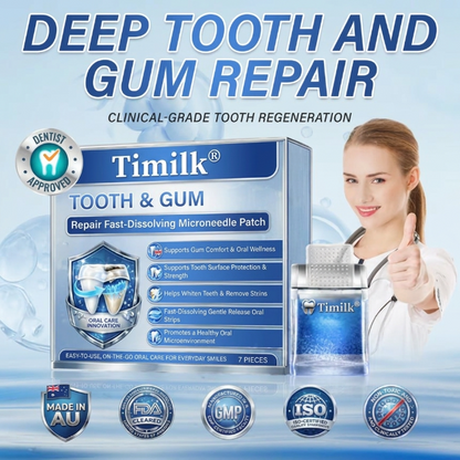 Your Smile🦷Timilk® Tooth & Gum Repair Fast-Dissolving Microneedle Patch✨ (𝟓-𝐢𝐧-𝟏 💎 𝐑𝐞𝐛𝐮𝐢𝐥𝐝 𝐄𝐧𝐚𝐦𝐞𝐥 & 𝐃𝐞𝐧𝐭𝐢𝐧 • 𝐒𝐭𝐫𝐞𝐧𝐠𝐭𝐡𝐞𝐧 𝐆𝐮𝐦𝐬 • 𝐄𝐫𝐚𝐝𝐢𝐜𝐚𝐭𝐞 𝐓𝐚𝐫𝐭𝐚𝐫 & 𝐎𝐝𝐨𝐫 • 𝐖𝐡𝐢𝐭𝐞𝐧𝐢𝐧𝐠 • 𝐒𝐭𝐨𝐩 𝐓𝐨𝐨𝐭𝐡 𝐒𝐞𝐧𝐬𝐢𝐭𝐢𝐯𝐢𝐭𝐲)