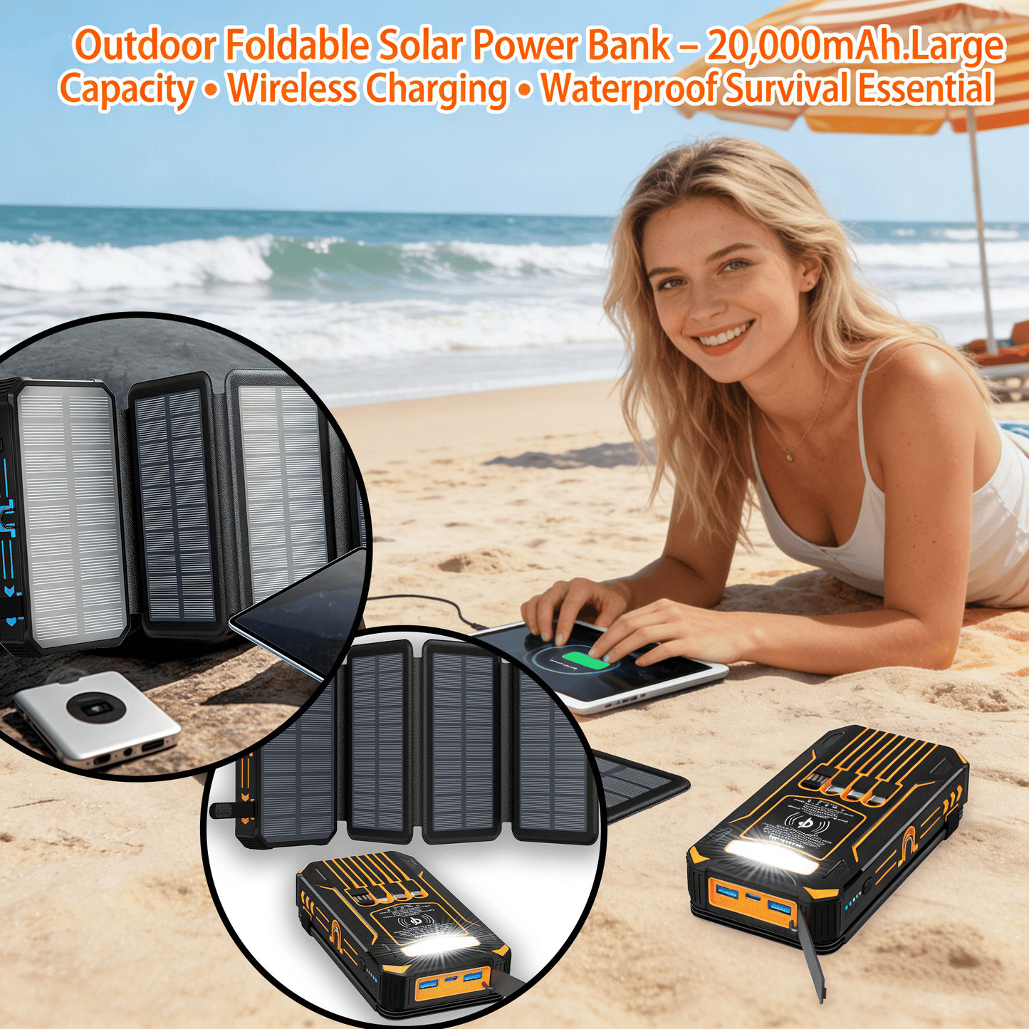🌞 Outdoor Foldable Solar Power Bank