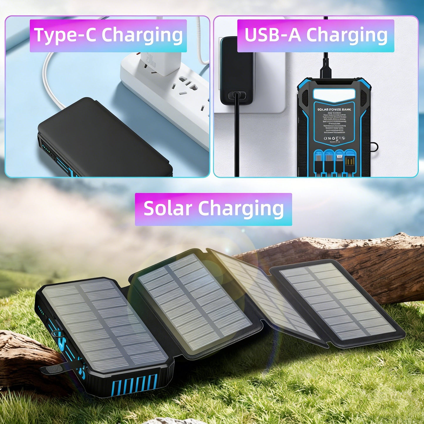 🌞 Outdoor Foldable Solar Power Bank