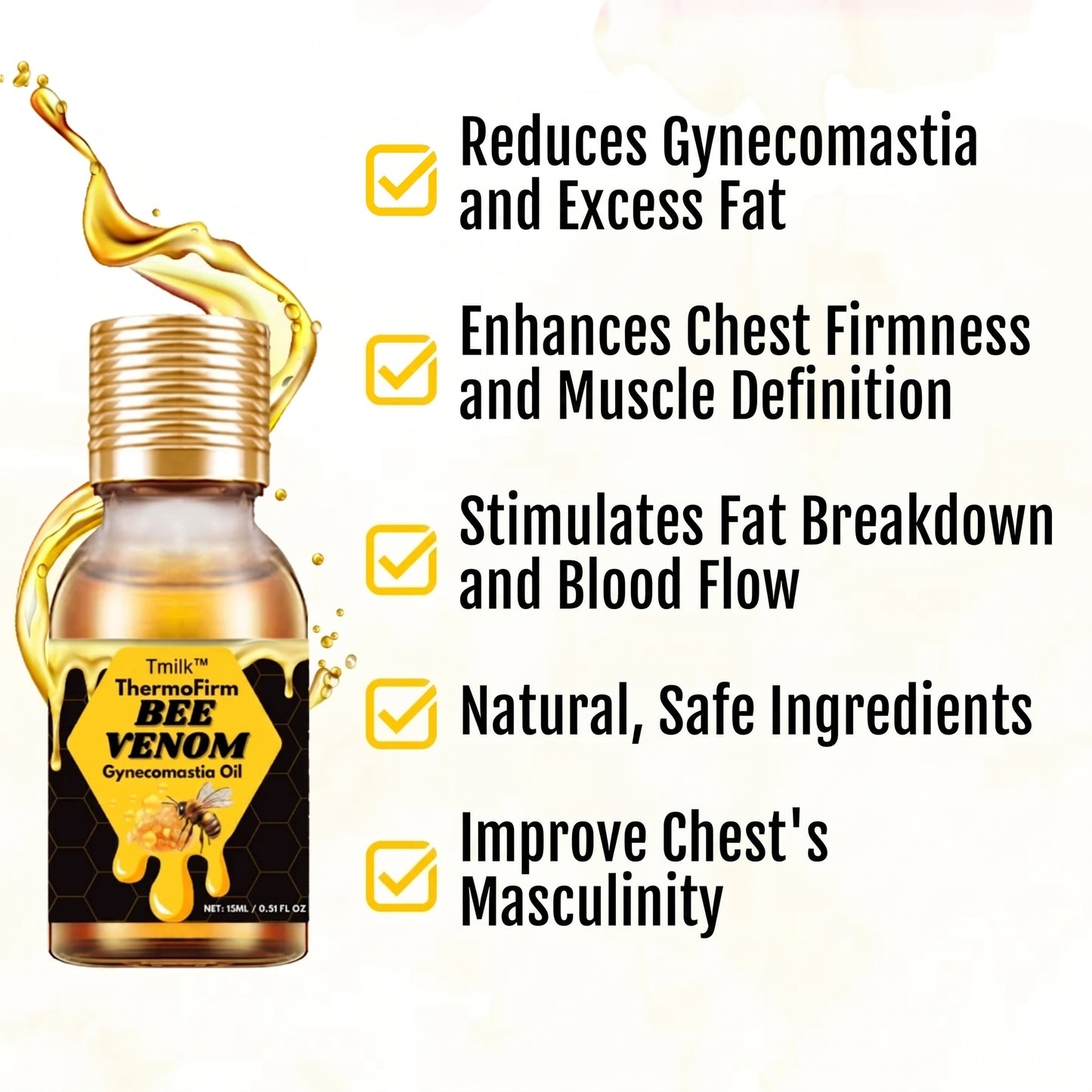 Timlk® ThermoFirm Bee Venom Gynecomastia Oil