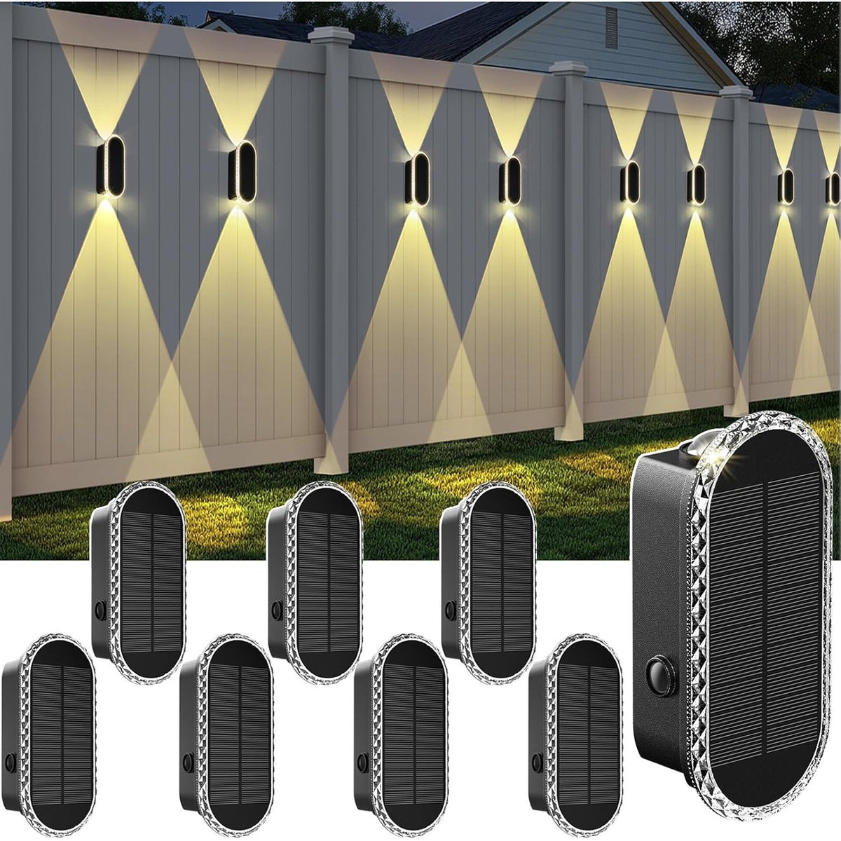 Solar Up & Down Wall Lights – 3 Color Modes, 2-Pack