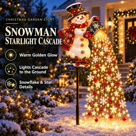 🎄 Weihnachtliche Sternenlichtkaskade – Solarbetriebene LED-Gartenstecker